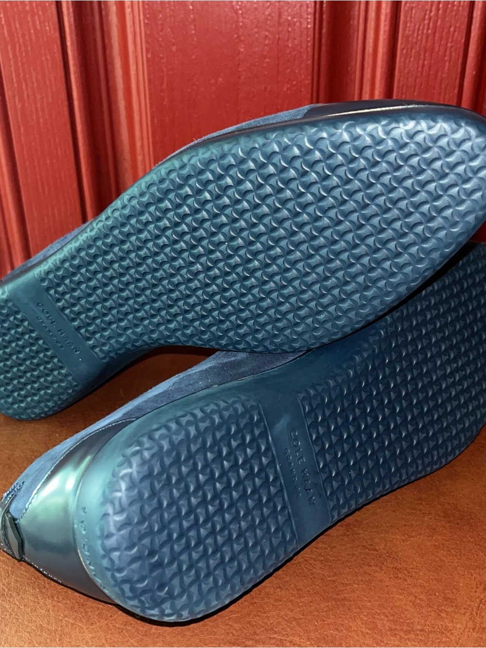 Cole Haan Grand Ambition Women's 7.5 B Blue Suede Leather Cap Toe Loafers - Picture 5 of 6